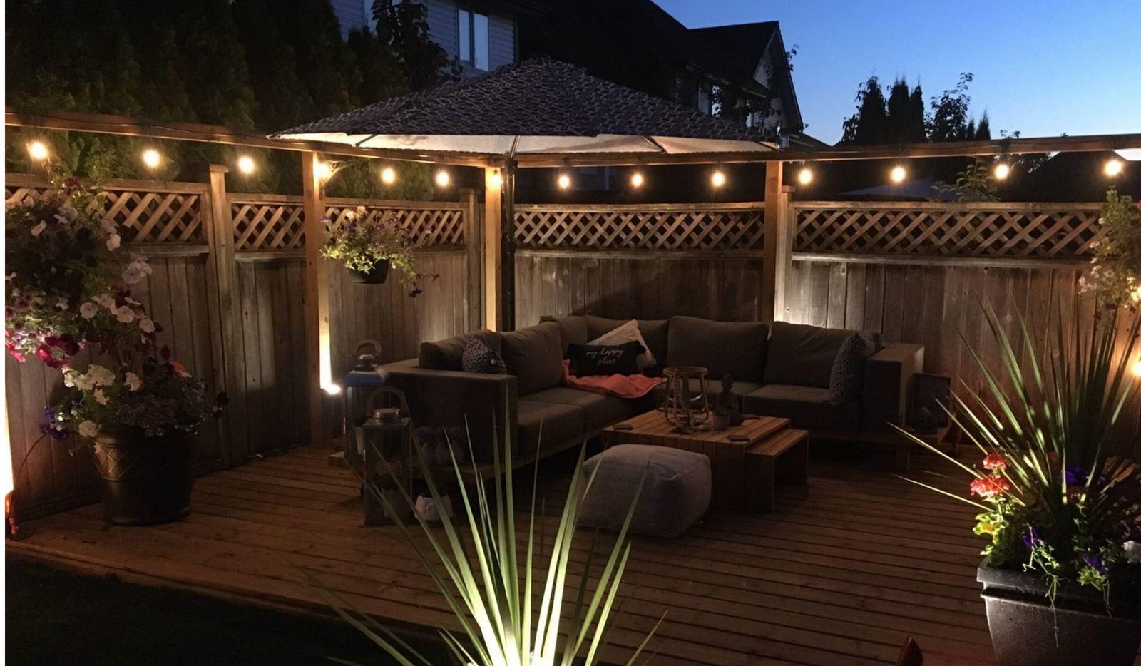 Landscape lighting at night